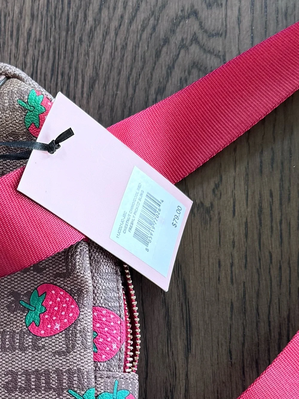 NEW WITH TAGS Juicy Couture Pink Strawberry Print Kids Crossbody Bag
